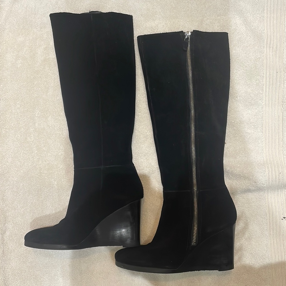 Franco Sarto Black Suede Boots